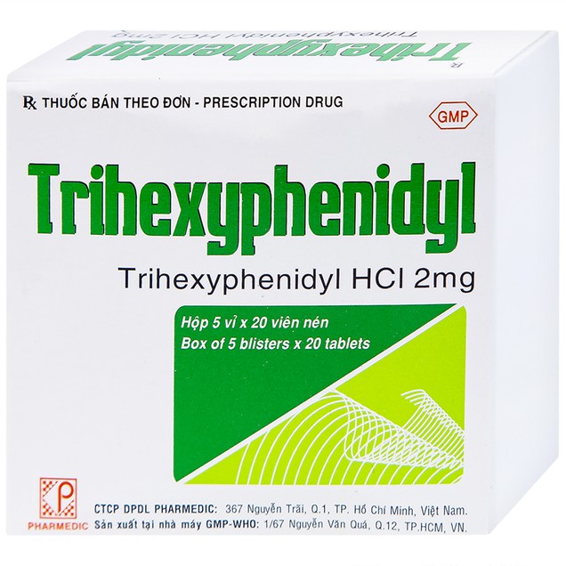Thuốc Trihexyphenidyl 2mg Pharmedic điều trị phụ trợ hội chứng Parkinson (100 viên)