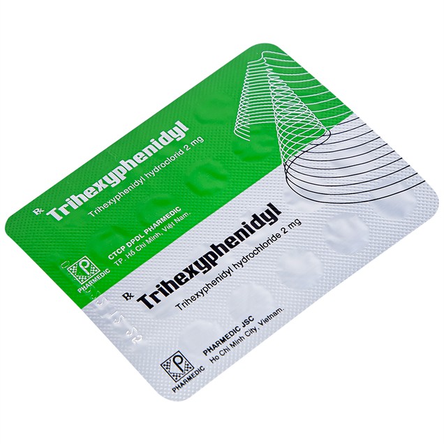 Thuốc Trihexyphenidyl 2mg Pharmedic điều trị phụ trợ hội chứng Parkinson (100 viên)