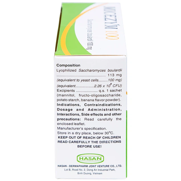 Thuốc Micezym 100mg Hasan điều trị tiêu chảy (30 gói x 1g)