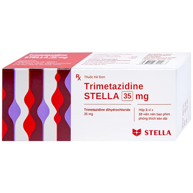 Thuốc Trimetazidine Stella 35mg điều trị đau thắt ngực (3 vỉ x 10 viên)