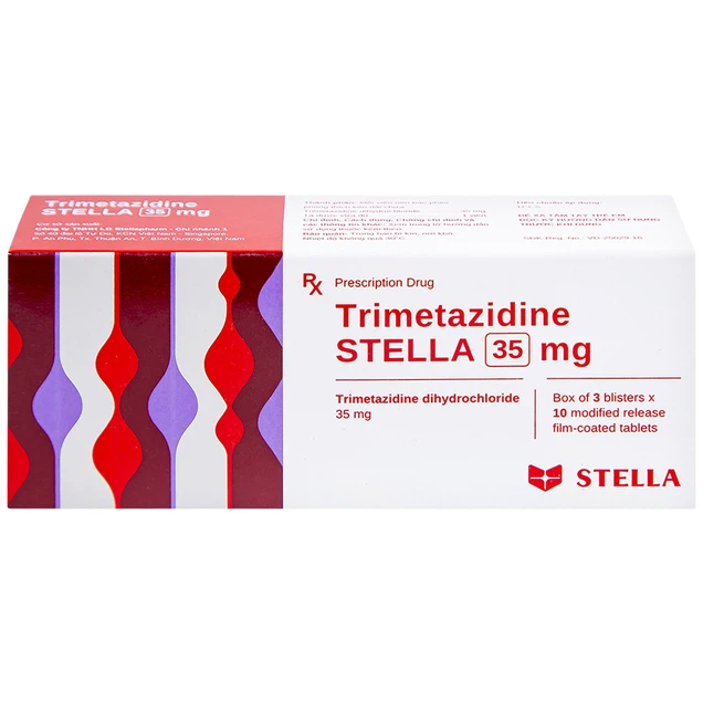 Thuốc Trimetazidine Stella 35mg điều trị đau thắt ngực (3 vỉ x 10 viên)