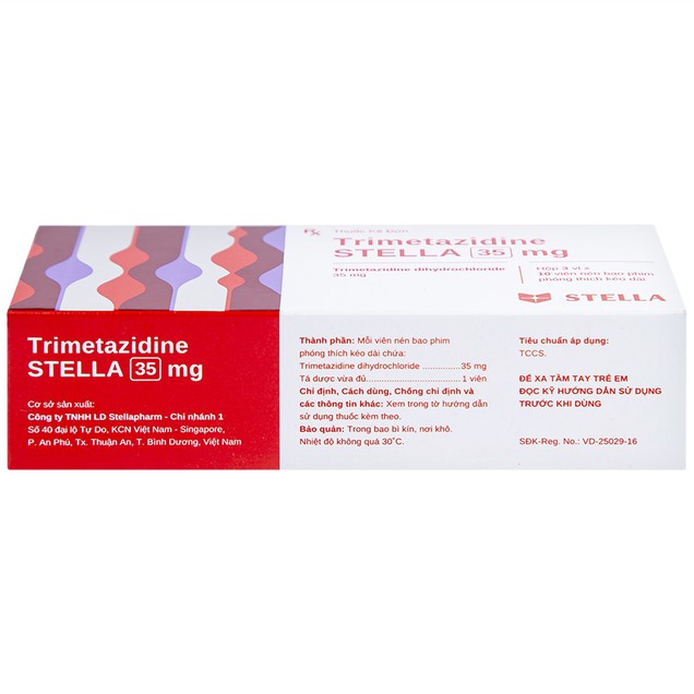 Thuốc Trimetazidine Stella 35mg điều trị đau thắt ngực (3 vỉ x 10 viên)