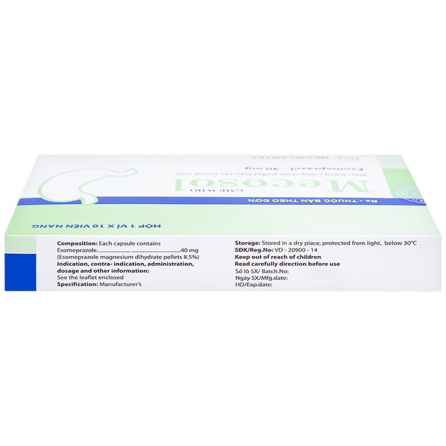 Thuốc Mecosol 40mg Mediplantex điều trị trào ngược dạ dày thực quản (10 viên)