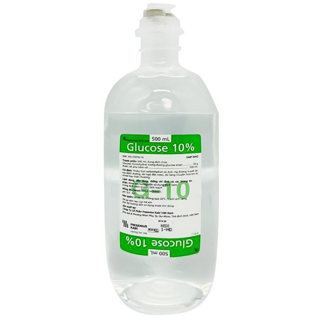 Dịch truyền Glucose 10% Fresenius Kabi điều trị hạ đường huyết (500ml)