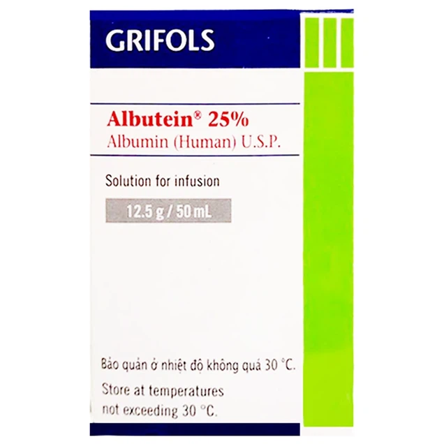 Thuốc tiêm Albutein 25% Grifols Biologicals Inc điều trị sốc giảm thể tích (50ml)