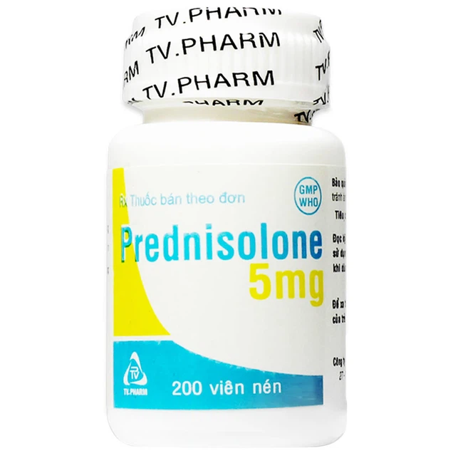 Thuốc Prednisolone 5mg TV.Pharma kháng viêm, chống dị ứng (200 viên)