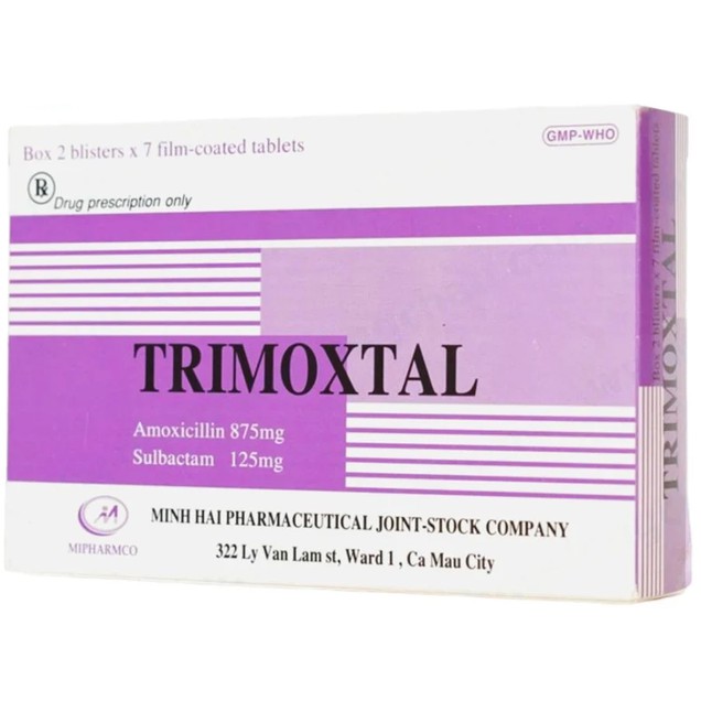 Thuốc Trimoxtal Minh Hải điều trị các trường hợp nhiễm trùng (2 vỉ x 7 viên)