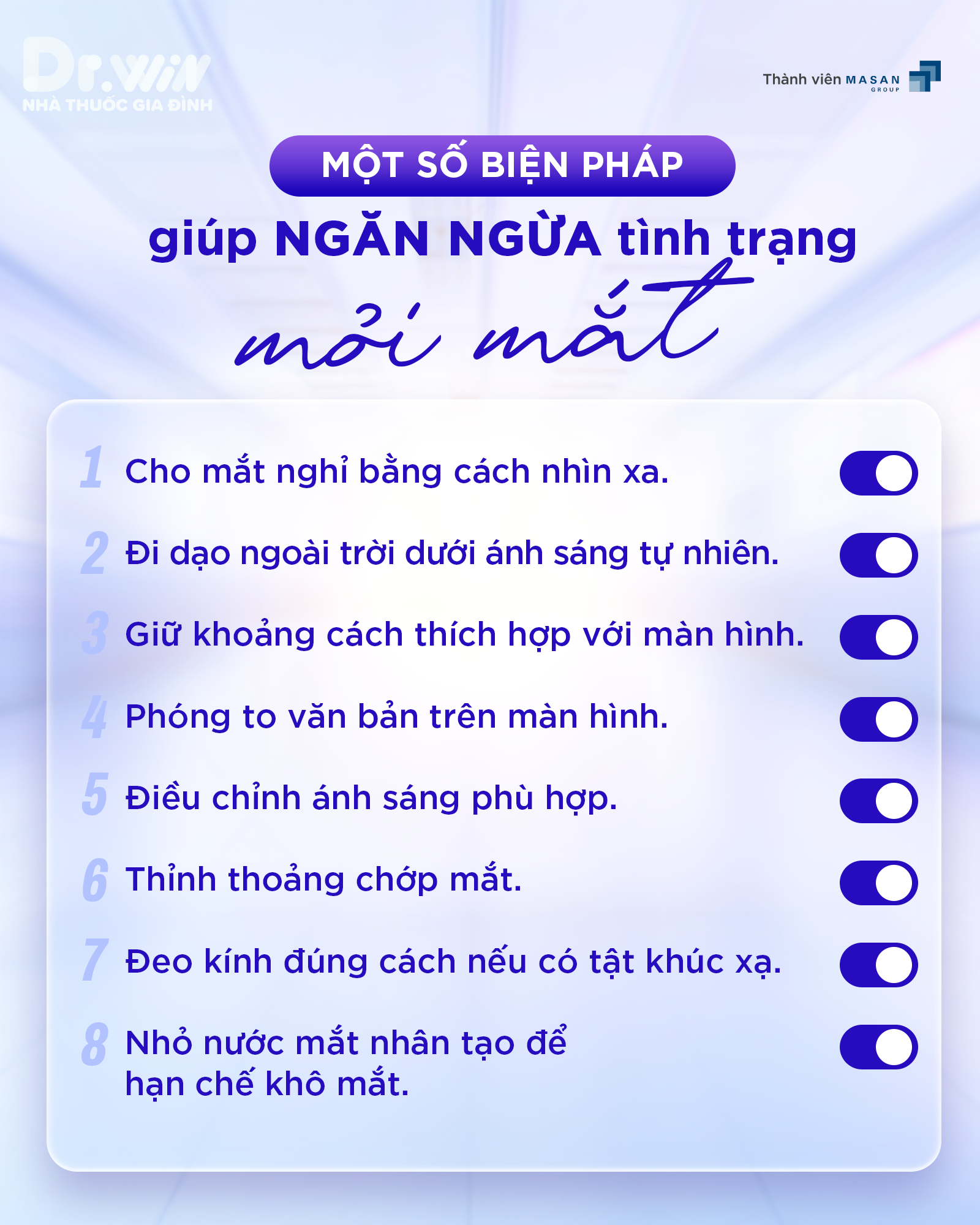 CHĂM SÓC MẮT - MỎI MẮT - 3